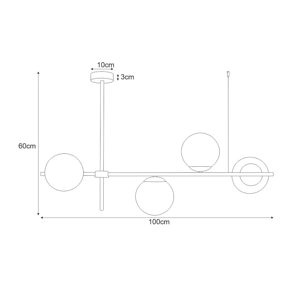 Lampa sufitowa K-4736 VUELTA 100x60x35 cm do salonu lub pokoju czarny/biały matowy nr. 2