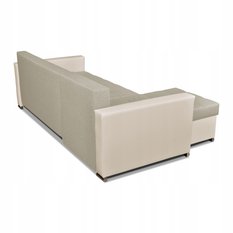 Narożnik FIGO 226x75x140 cm rozkładany z funkcją spania rogówka do salonu beżowy - Miniaturka zdjęcia nr 9