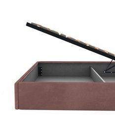 Łóżko tapicerowane 160x200 premium z pojemnikiem do sypialni brudny róż wezgłowie 107 cm - Miniaturka zdjęcia nr 13