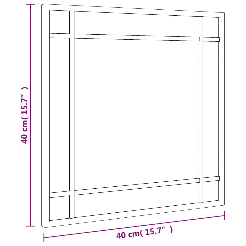 Lustro 40x40 cm do łazienki sypialni kwadratowe żelazo ścienne czarne  nr. 7