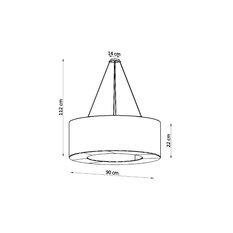 Żyrandol SATURNO 112x90x90cm biała lampa wisząca E27 do salonu - Miniaturka zdjęcia nr 4