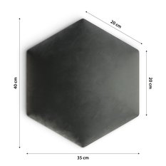 Panele tapicerowane 35x40 cm hexagon magic velvet szary - Miniaturka zdjęcia nr 4
