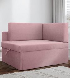 Sofa rozkładana dziecięca Viluś 108x81x78 cm narożnik jednoosobowy do pokoju z funkcją spania i przechowywania dla dzieci różowy obrazek