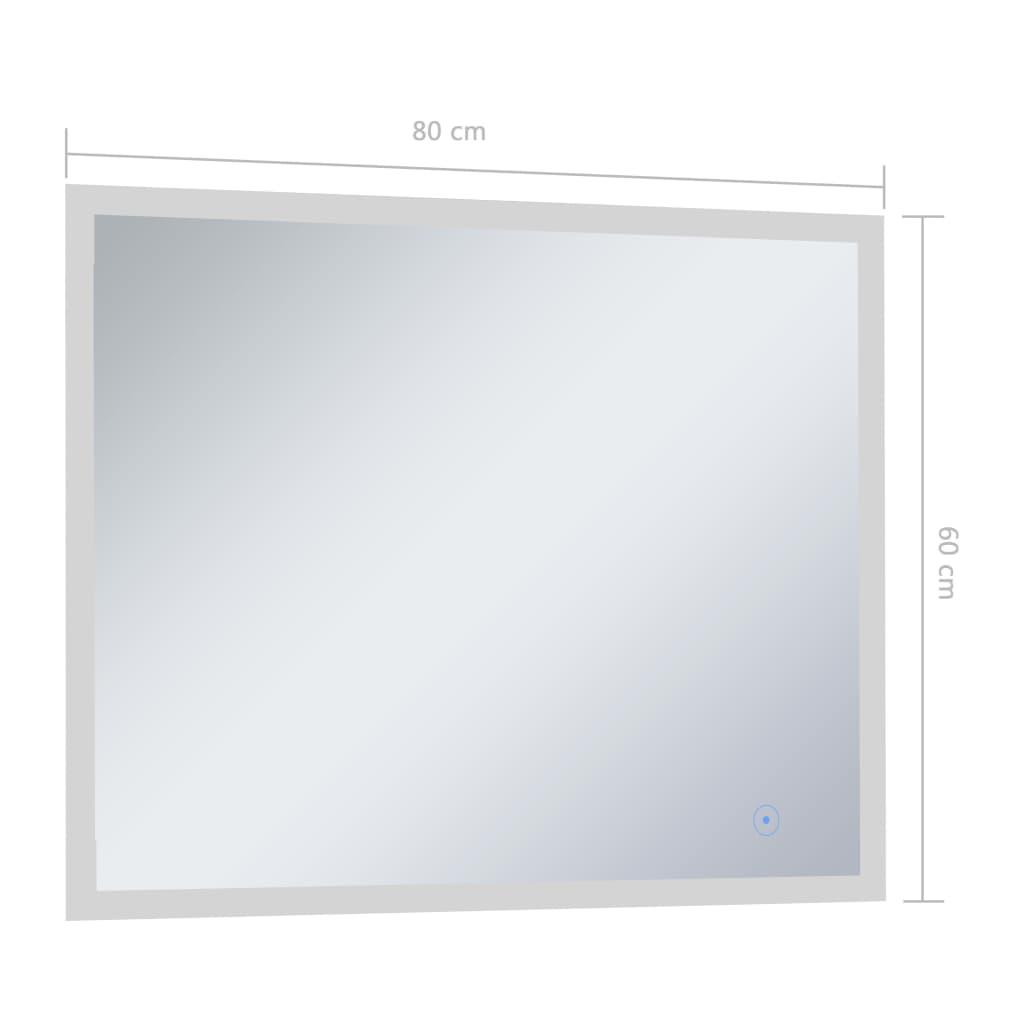  Lustro 80x60 cm do sypialnia łazienki z LED i czujnikiem dotykowym srebrny  nr. 8