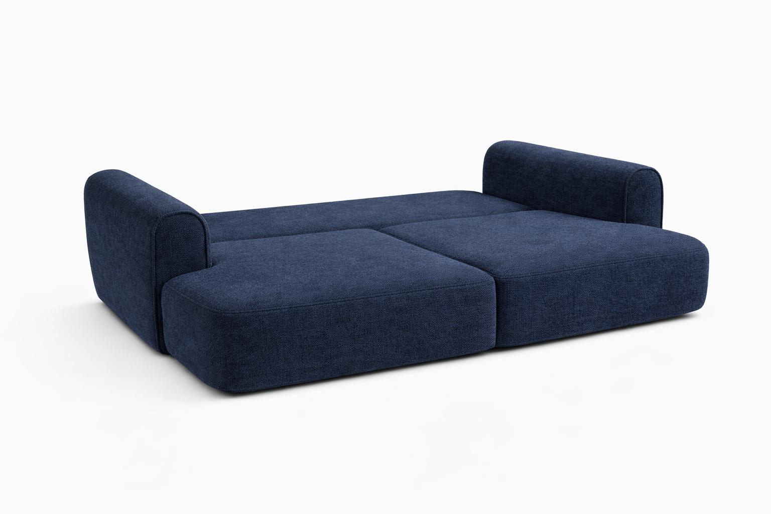 Kanapa z funkcją spania ITALY 253x110x71 cm FLOW trzyosobowa sofa rozkładana ciemnoniebieska nr. 4