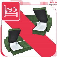 Narożnik Bella BIG 298x74x140 cm kształt U z funkcją spania i przechowywania Angel zielony - Miniaturka zdjęcia nr 6