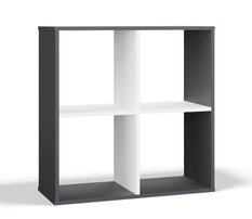 Regał Malax 75x75x30 cm do sypialni salonu antracyt biały - Miniaturka zdjęcia nr 1