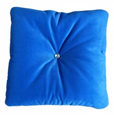 Poduszka dekoracja ozdobna welur jasiek niebieski