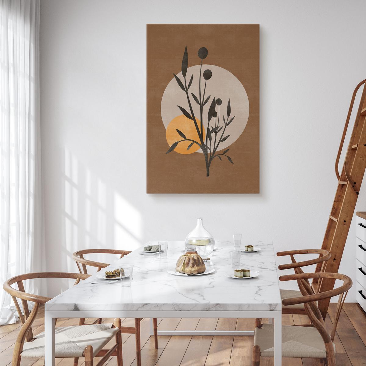 Obraz Na Płótnie Do Salonu Liście Gałązki Styl Boho Minimalizm 80x120cm nr. 4