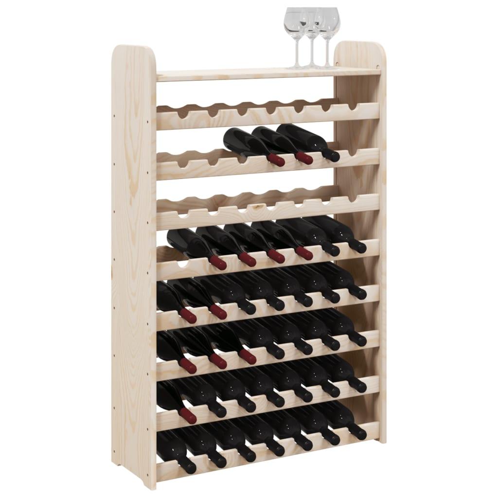  Stojak na wino 72,5x25x111,5 cm z górną półką lite drewno sosnowe 56 butelek do salonu nr. 4