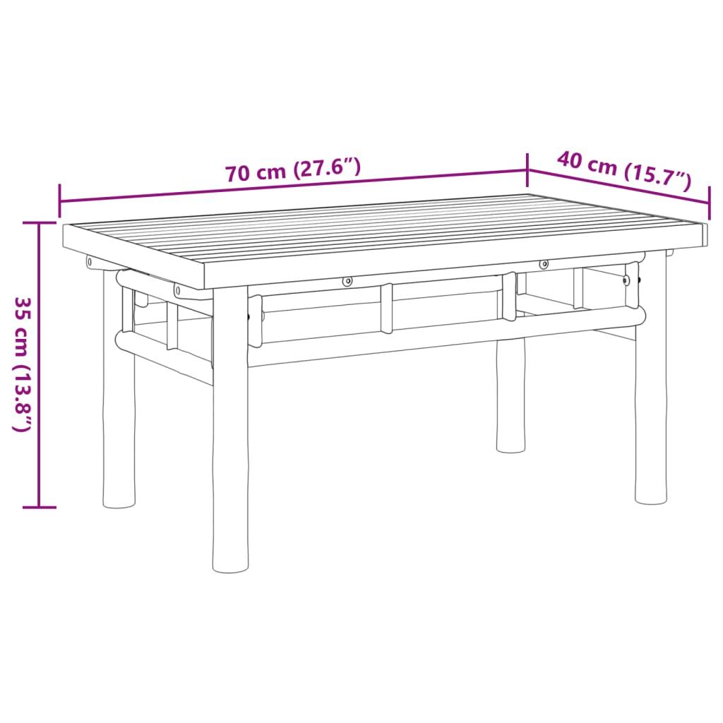 Stolik kawowy 70x40x35 cm bambusowy do salonu lub na balkon nr. 8