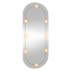 Lustro 45x100 cm do sypialni łazienki ścienne z LED owalne szklane - Miniaturka zdjęcia nr 1