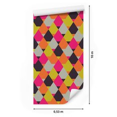 Tapeta geometryczna - kolorowe romby, styl nowoczesny - Miniaturka zdjęcia nr 2
