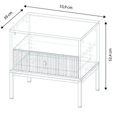 Szafka nocna Maggiore 53,9 cm do sypialni biały czarny złoty - Miniaturka zdjęcia nr 7