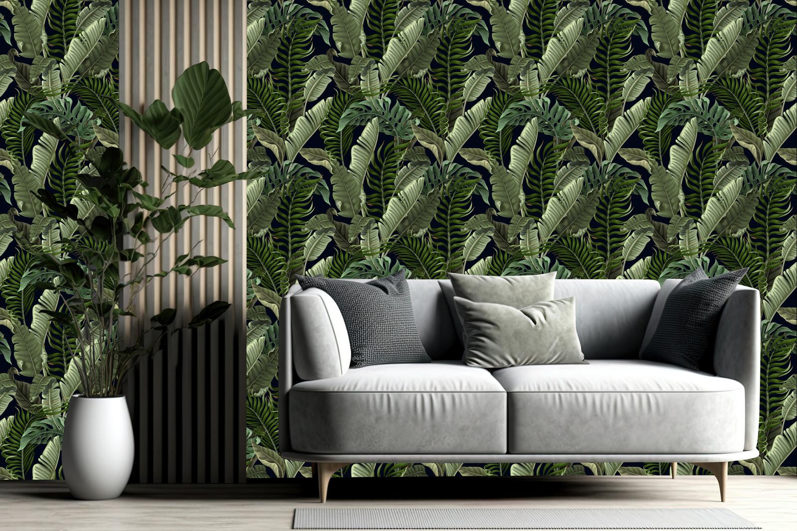 Tapeta Ścienna Do Salonu LIŚCIE Tropikalne Bananowiec Monstera Rośliny nr. 5