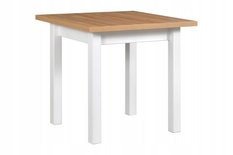 Stół MAX M-8 80x76x80/160 cm kwadratowy rozkładany do kuchni jadalni drewno bukowe laminat biały/dąb grandson