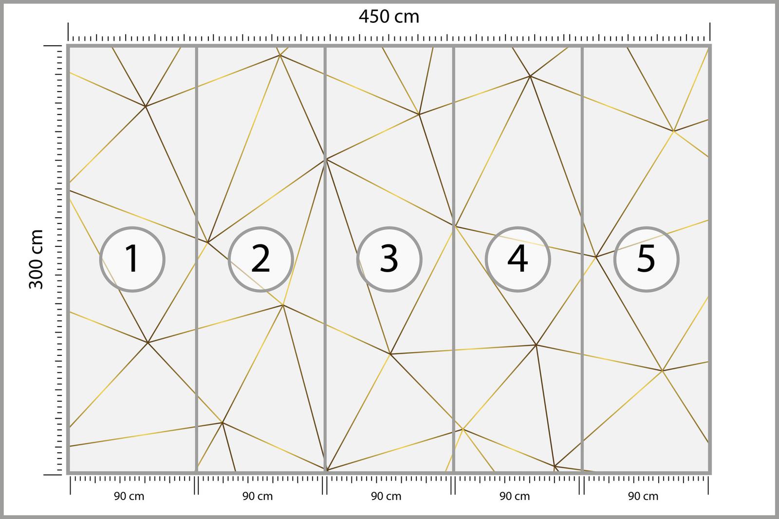 Fototapeta Do Sypialni Złoty Wzór GEOMETRYCZNY Abstrakcja Efekt 3D nr. 2