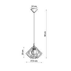 Lampa wisząca POMPELMO naturalne drewno 90x27.5x27.5cm nowoczesna E27 do salonu - Miniaturka zdjęcia nr 4