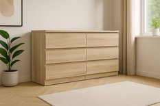 Komoda MARTUSIA 79x140x39 cm z 6 szufladami dąb sonoma do salonu - Miniaturka zdjęcia nr 3