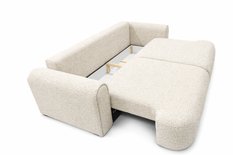 Kanapa rozkładana ITALY 253x110x71 cm LOOP trzyosobowa sofa z funkcją spania kremowa - Miniaturka zdjęcia nr 5