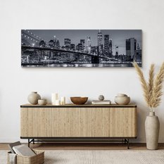 Obraz Panoramiczny NOWY YORK Nocą Brooklyn Bridge Miasto 145x45cm - Miniaturka zdjęcia nr 7