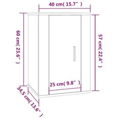 Zestaw szafek RTV 57x34,5x40 cm 3szt z drzwiczkami i półkami biały do salonu - Miniaturka zdjęcia nr 12