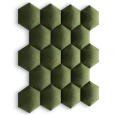 Panele tapicerowane 35x40 cm hexagon magic velvet khaki - Miniaturka zdjęcia nr 6