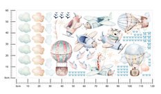 Naklejki Ścienne Dla Dzieci Samoloty Balony 120x60 Ptaki ZESTAW - Miniaturka zdjęcia nr 2
