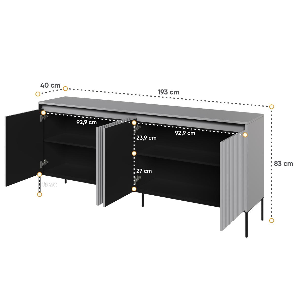 Komoda Trend 193 cm do salonu sypialni przedpokoju szary nr. 4