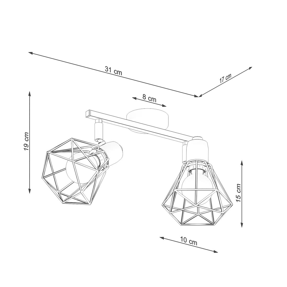 Plafon ARTEMIS 2 czarny 19x17x31cm E14 nowoczesna lampa do salonu nr. 5