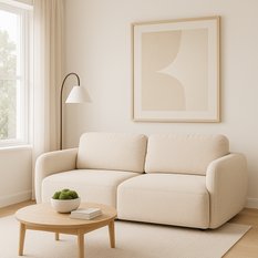Kanapa rozkładana ITALY 253x110x71 cm sofa z funkcją spania tkanina Aragon beżowa - Miniaturka zdjęcia nr 3