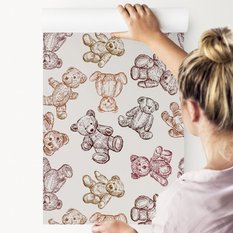 Tapeta Do Pokoju Dzieci Szkicowane PLUSZOWE Misie  - Miniaturka zdjęcia nr 7