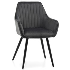 Krzesło PASSO szare tapicerowane welurem do jadalni lub salonu