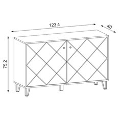 Komoda Bilbao 2D 123 cm do sypialni salonu dąb artisan biały mat - Miniaturka zdjęcia nr 3