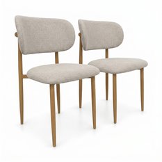 2x krzesło tapicerowane do jadalni VALI stelaż dąb, tkanina Aragon jasny beż cena za jedną sztukę 215 zł - Miniaturka zdjęcia nr 8