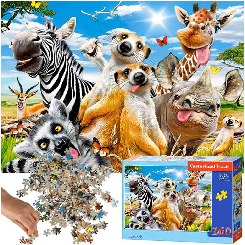 CASTORLAND Puzzle układanka 260 elementów African Selfie - Afrykańskie zwierzęta 8+ nr. 1