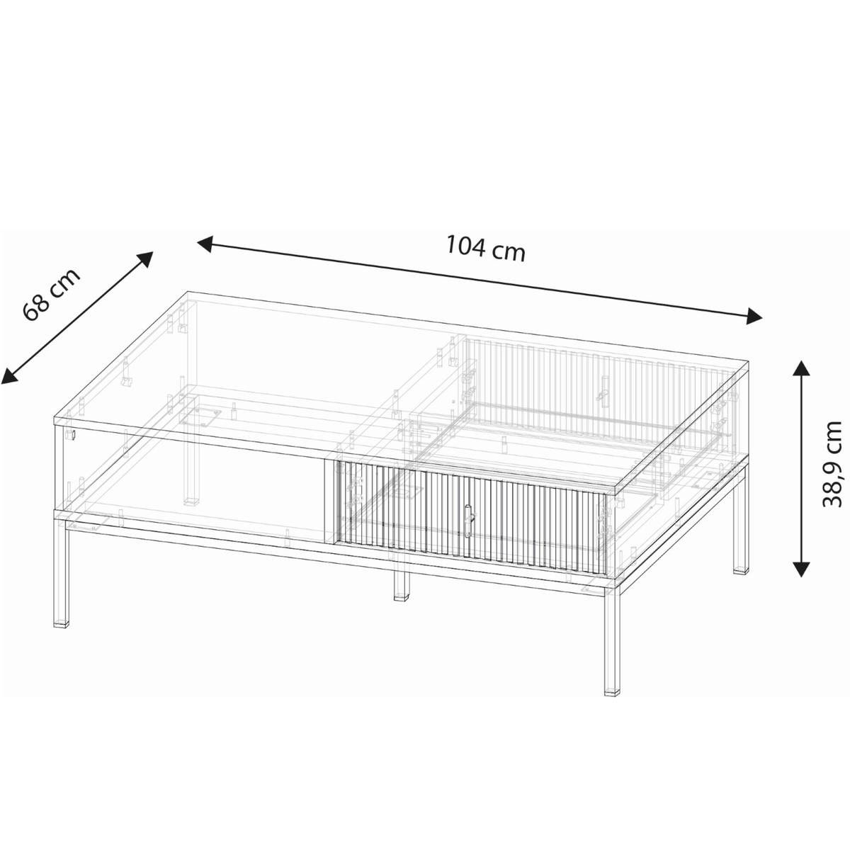 Stolik kawowy Maggiore 104 cm do salonu prostokątny czarny złoty nr. 6