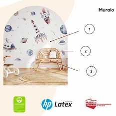 Naklejki Na Ścianę Dla Dzieci Kosmos Rakiety Planety 60x30 Gwiazdy ZESTAW - Miniaturka zdjęcia nr 3