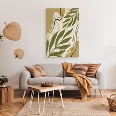 Obraz Na Płótnie Egzotyczne Liście Styl Boho Natura Abstrakcja 80x120cm - Miniaturka zdjęcia nr 3