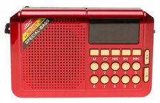 Radio przenośne 12,5 x 8 x 3 cm  z funkcją bluetooth  FM USB ładowany solarnie czerwone - Miniaturka zdjęcia nr 4