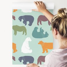 Tapeta Dla Dzieci Kolorowe NIEDŹWIADKI Polarne  - Miniaturka zdjęcia nr 4