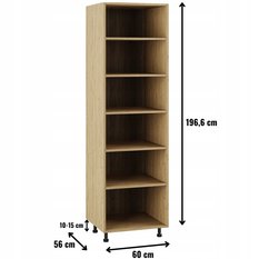 Korpus szafka kuchenna dolna słupek 60x207x56 cm z akcesoriami dąb kamienny - Miniaturka zdjęcia nr 2