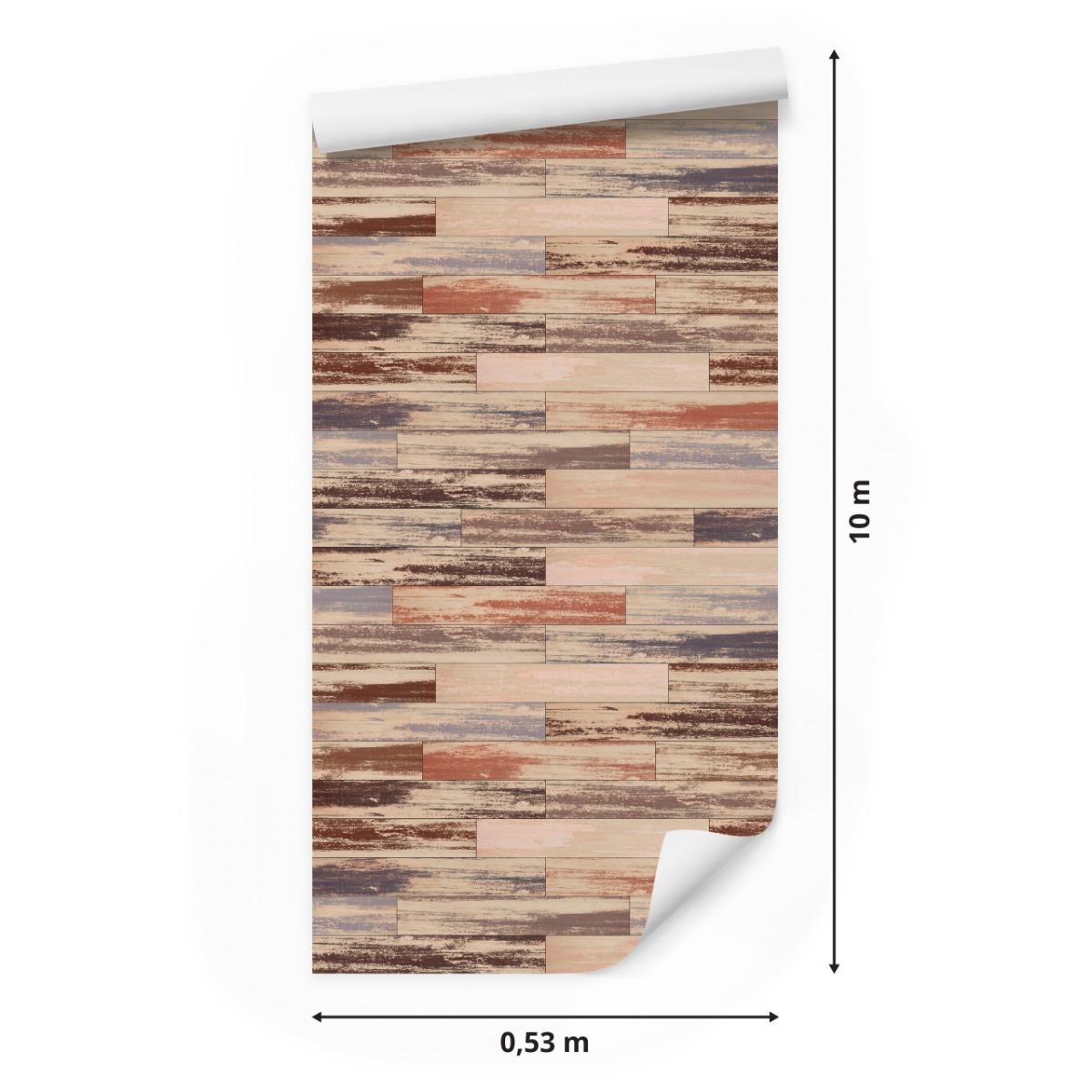 Tapeta Kolorowe Deski w Stylu RETRO Wzór Do Biura 53x1000  nr. 2