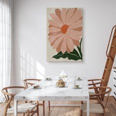 DUŻY OBRAZ DO SYPIALNI PASTELOWY KWIAT DALIA NATURA STYL BOHO 80x120cm - Miniaturka zdjęcia nr 4