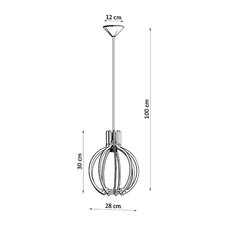 Lampa wisząca ARANCIA naturalne drewno 100x17x28cm nowoczesna E27 do salonu - Miniaturka zdjęcia nr 4