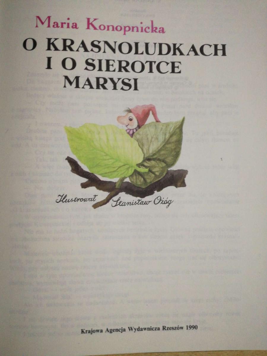 Książka O Krasnoludkach i sierotce Marysi . Maria Konopnicka nr. 2