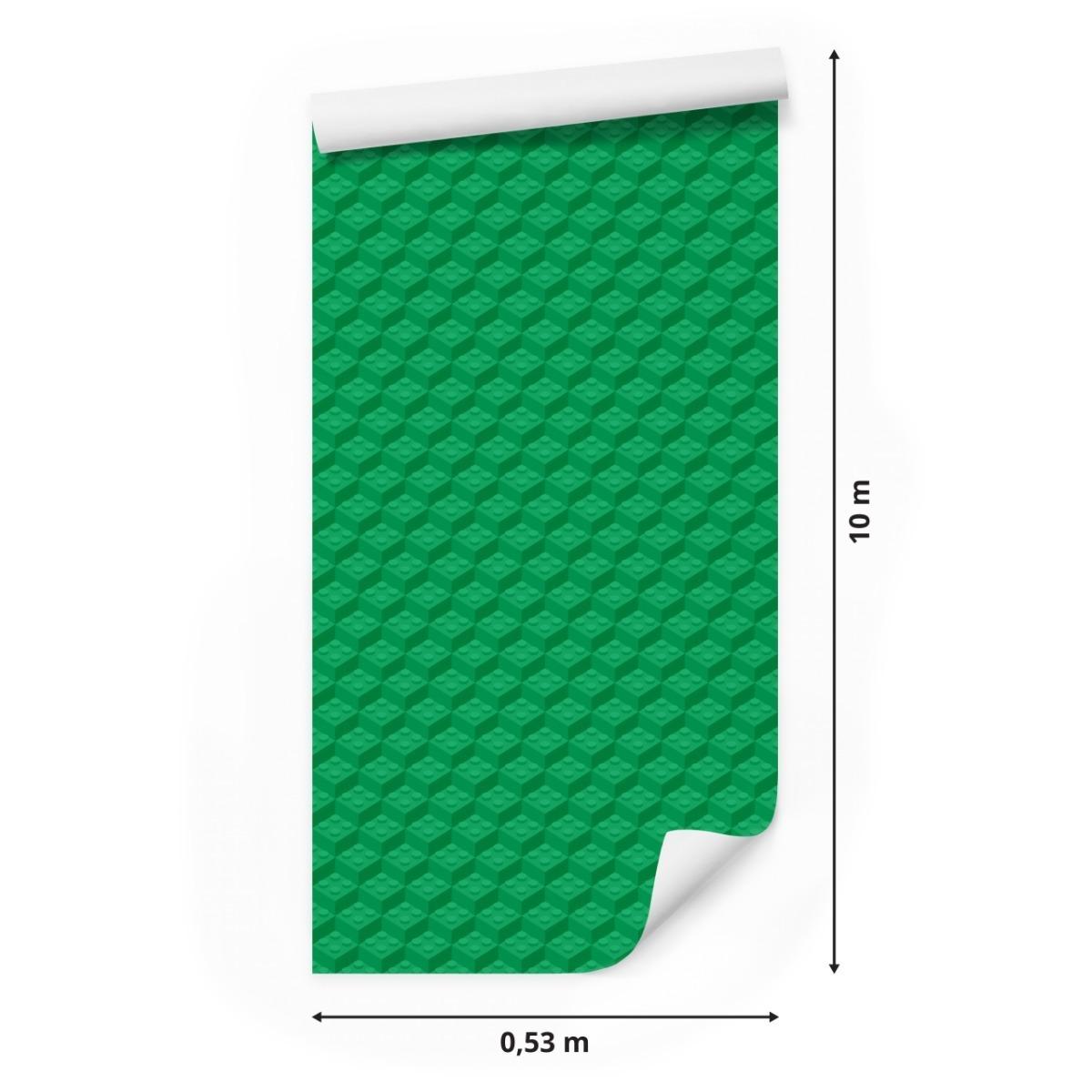 Tapeta Dla Dziecka Kwadratowe ZIELONE Klocki Lego  nr. 2