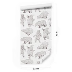 Tapeta W Stylu Skandynawskim Malowane NIEDŹWIEDZIE  - Miniaturka zdjęcia nr 2