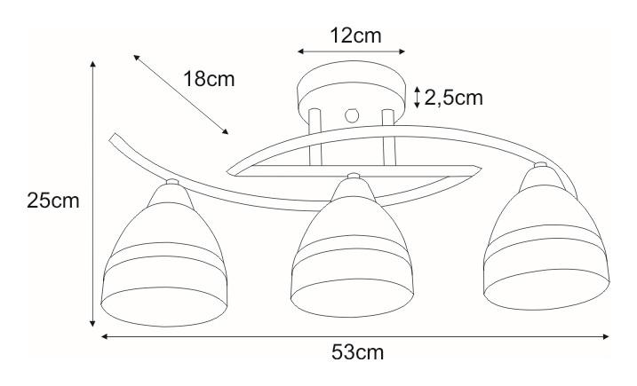 Lampa sufitowa K-JSL-6572/3 AB COLAR 53x25x18 cm do salonu lub pokoju patyna nr. 2