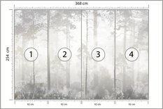 Fototapeta Do Sypialni Mglisty Las Pejzaż Natura Drzewa Abstrakcja - Miniaturka zdjęcia nr 2